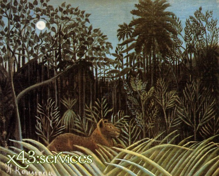 Henri Rousseau - Dschungel mit Loewen